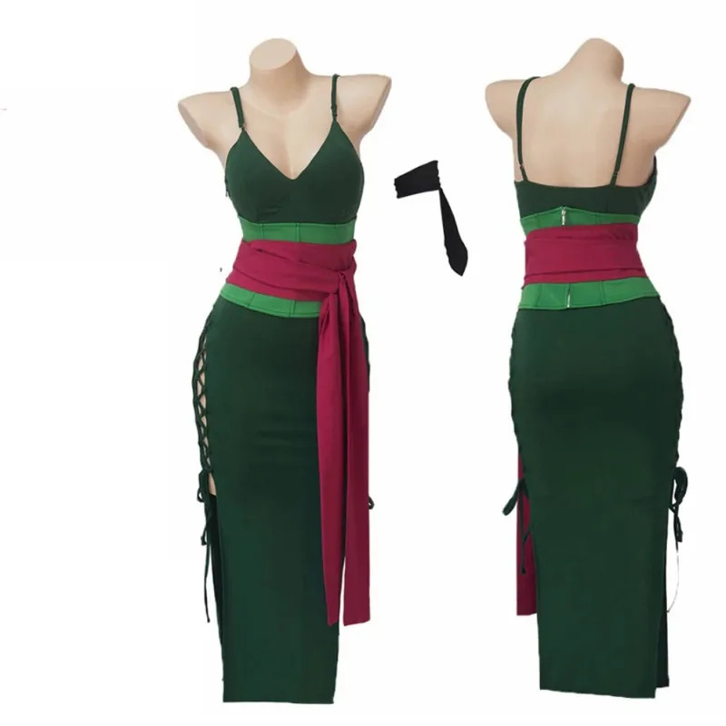 Anime Zoro Cosplay Female - Anime Wano Ülkesi Roronoa Cosplay Kostümü