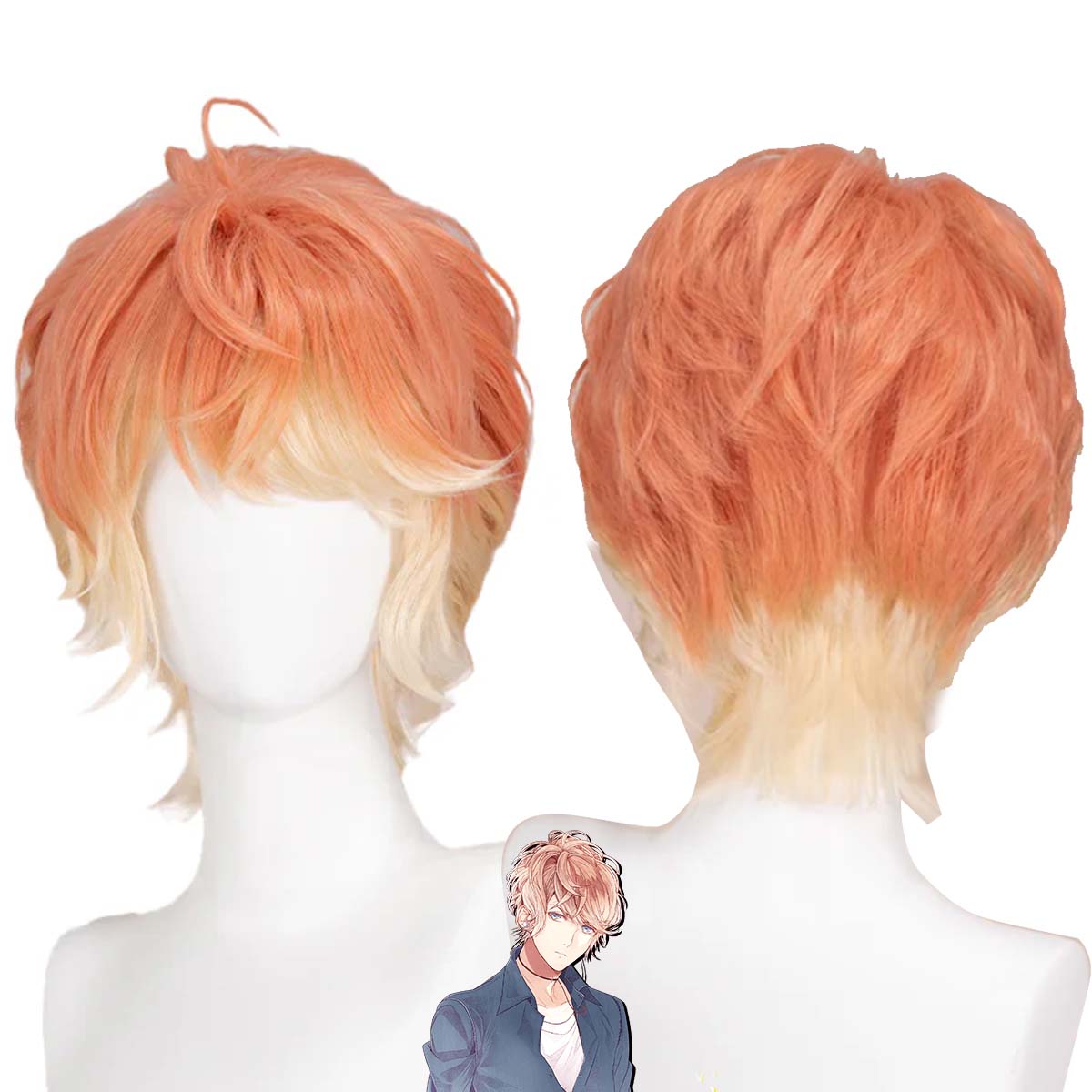 Anime Cosplay Orange Hair - Kadın DOKIDOKI Şeytan Sevgilisi Cosplay Sakamaki