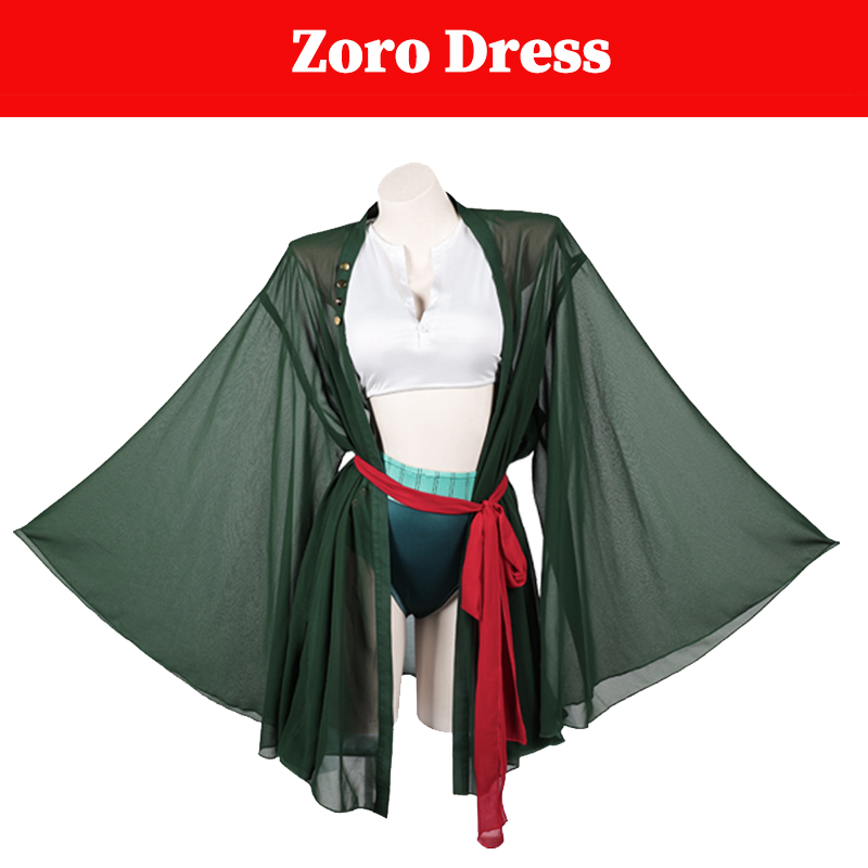Anime Zoro Cosplay Female - Kadın Korsan Roronoa Cosplay Zoro Kostüm