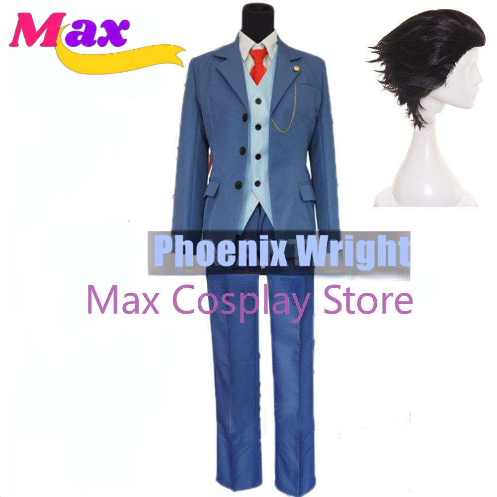 Anime Cosplay Nz - Max Phoenix Wright Cosplay Kostümleri Mavi