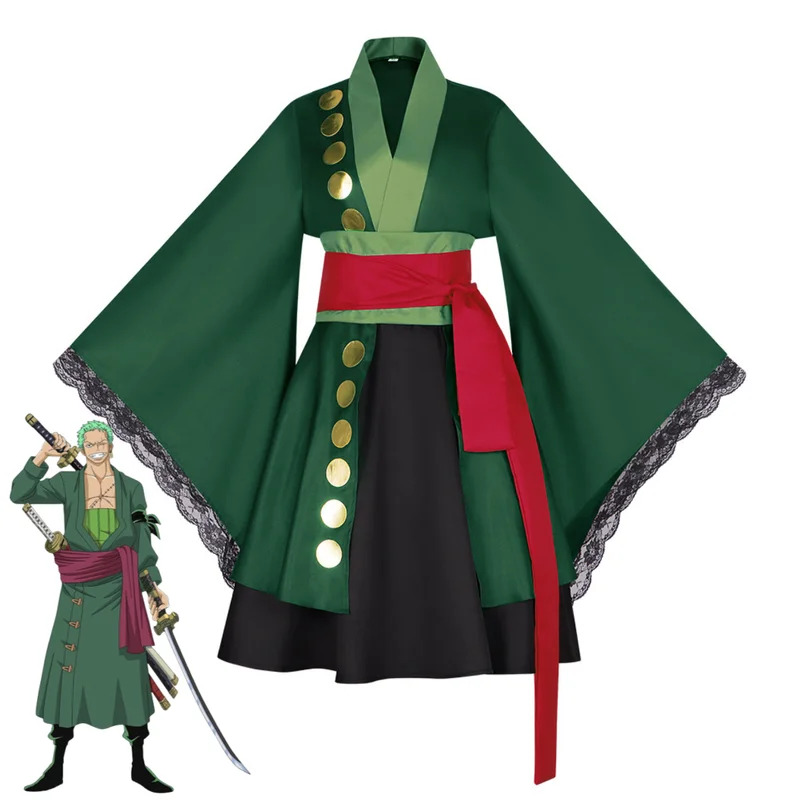 Anime Zoro Cosplay Female - Anime Roronoa Zoro Cosplay Kostüm Wano
