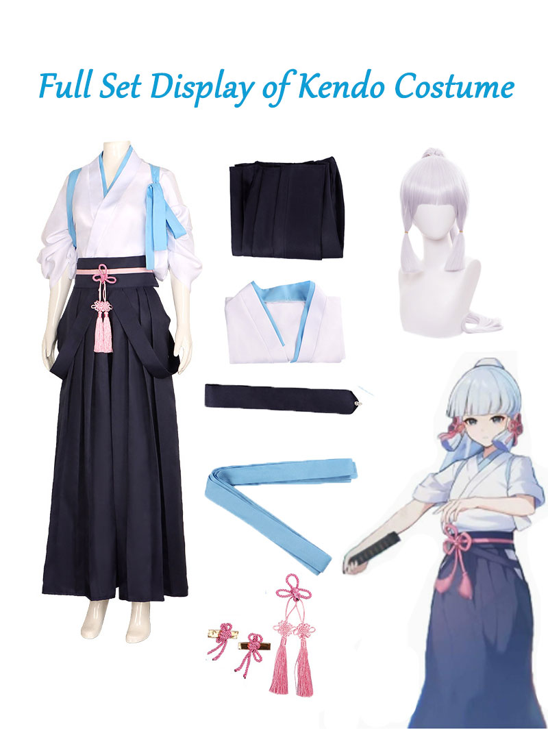 Anime Cosplay Kimono - Kamisato Ayaka Cosplay Kimono Anime Kostümü