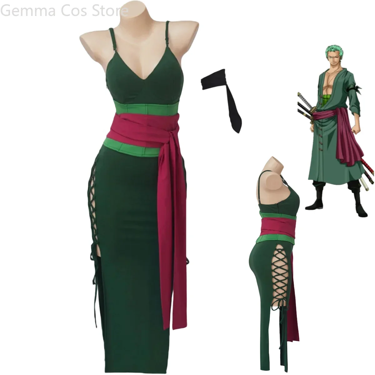 Anime Zoro Cosplay Female - Anime Roronoa Zoro Cosplay Kostüm Kadın