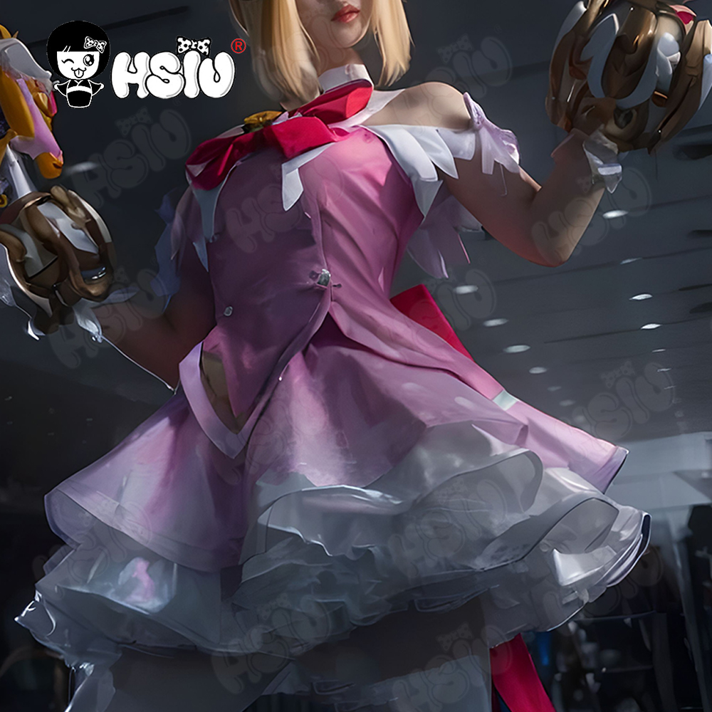 Anime Cosplay Pink - Juno Cosplay Kostümü Peruk HSIU Sarı