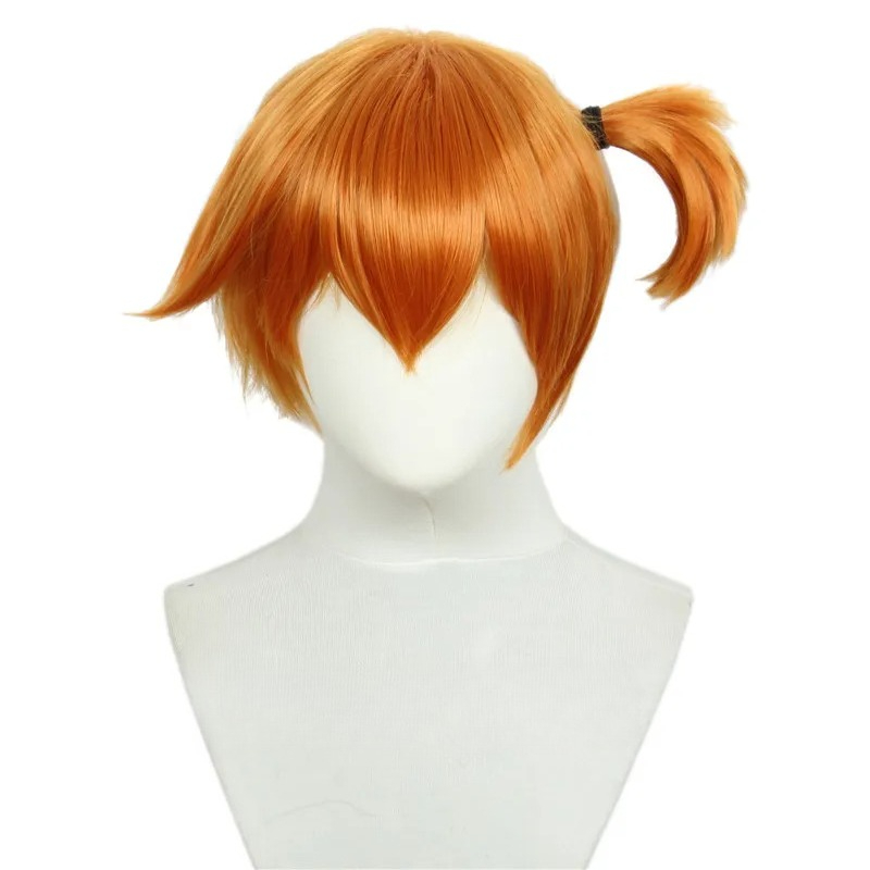 Anime Cosplay Orange Hair - Anime Cep Canavarı Puslu Cosplay Peruk