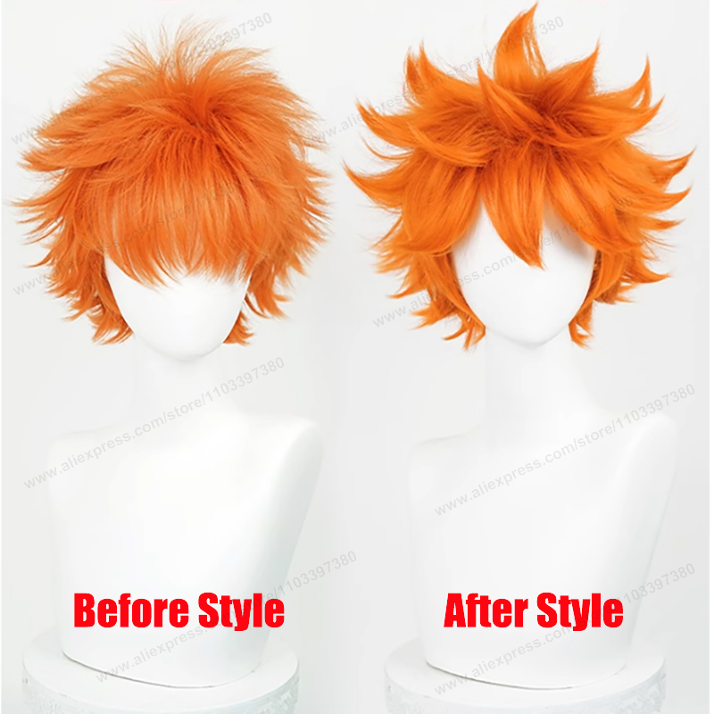 Hinata Shoyo Cosplay Peruk 26  - Anime Cosplay Orange Hair incelemesi ve fiyatı
